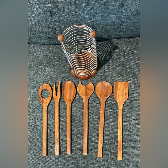 FITZ AND FLOYD® Kitchen Tool Caddy, 7 Piece NWOT - Picture 2 of 4